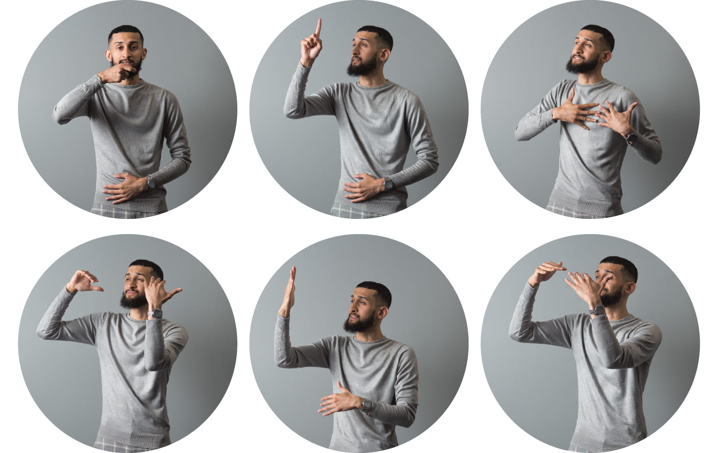 Dziecko pokazuje rodzeństwu migowy znak kocham cię z uśmiechem