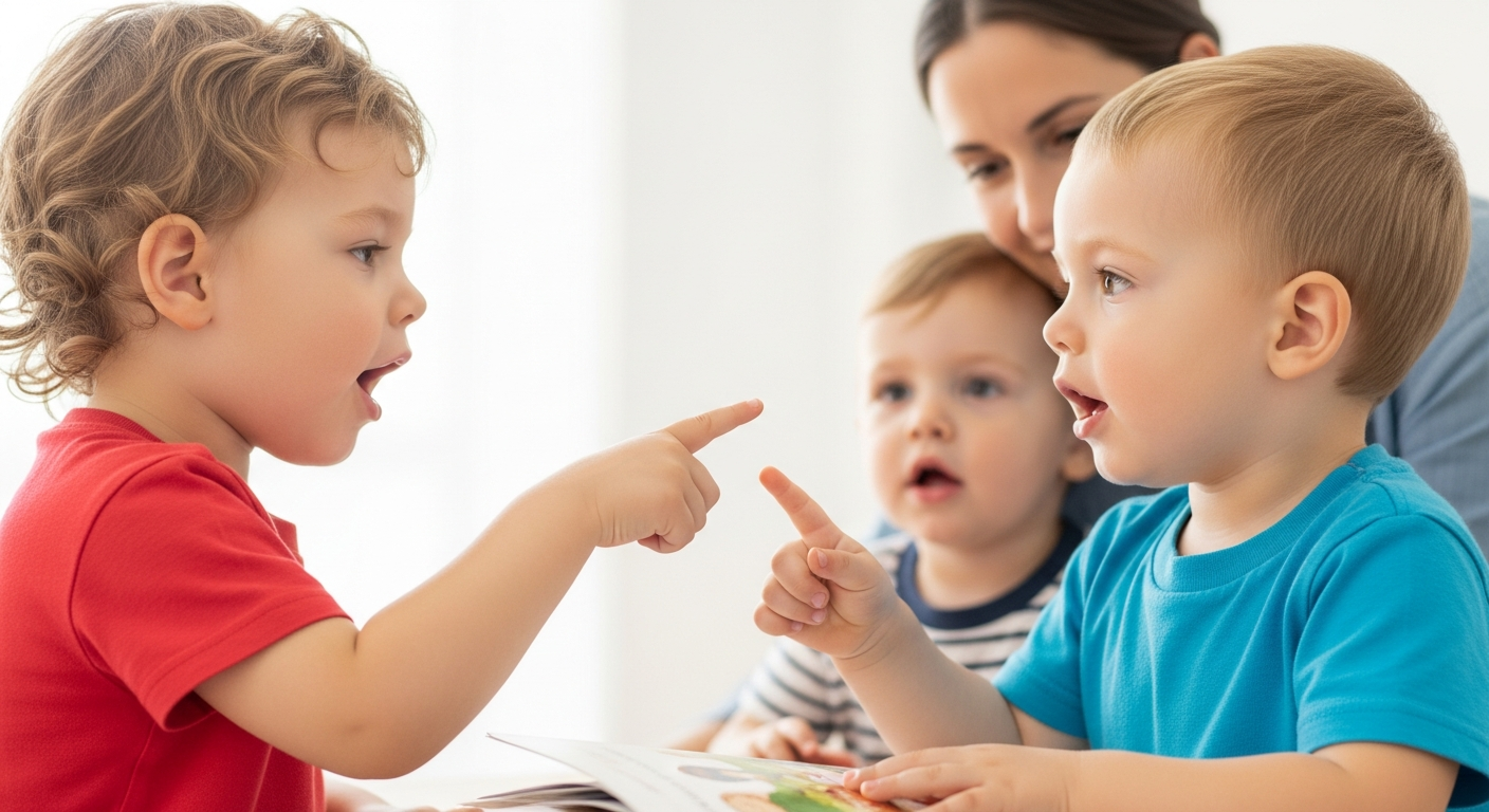 grupa dzieci w przedszkolu grająca higienicznie bez wspólnych zabawek